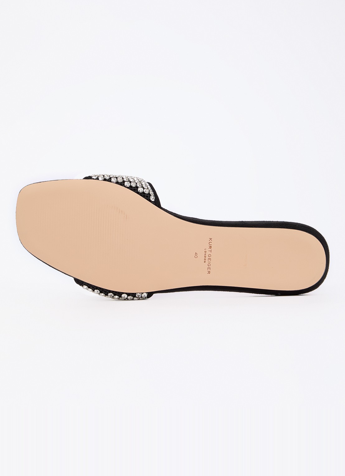 Kurt Geiger Kensington slipper met strass - detail 4 zwart