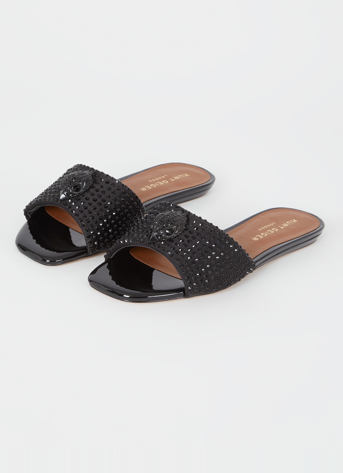 Kurt Geiger Kensington slipper met studs - detail 2 zwart