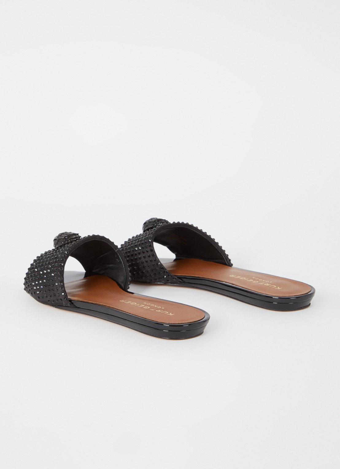 Kurt Geiger Kensington slipper met studs - detail 3 zwart