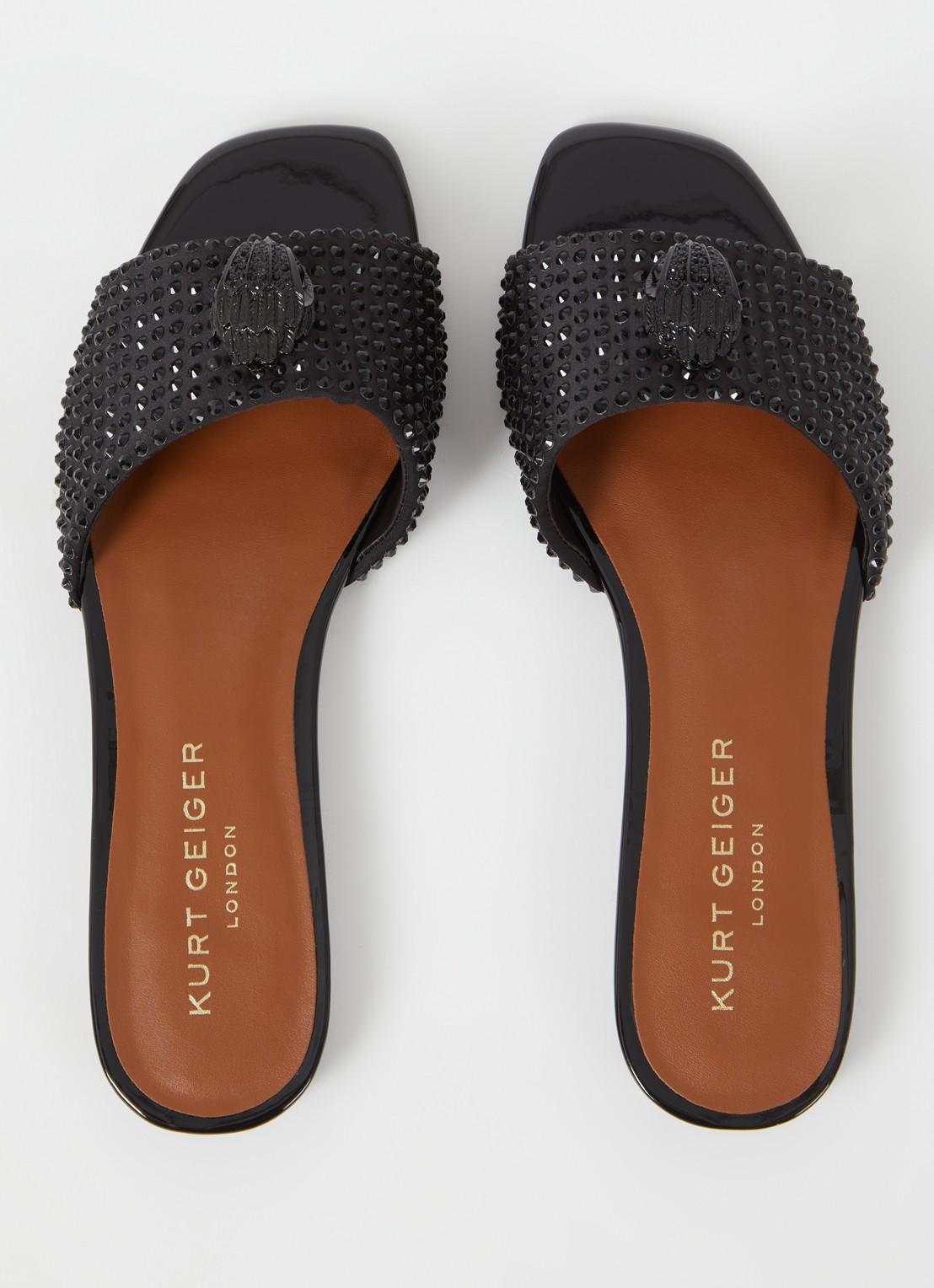 Kurt Geiger Kensington slipper met studs - detail 4 zwart