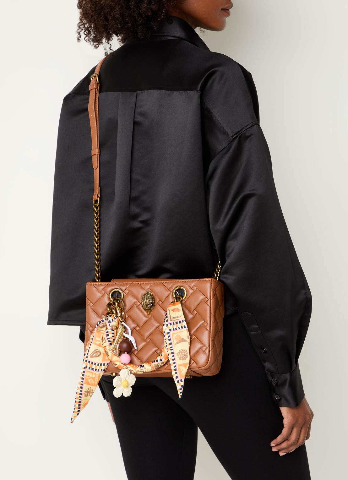 Kurt Geiger Kensington Square handtas met afneembare schouderriem - voorkant 2 roestbruin