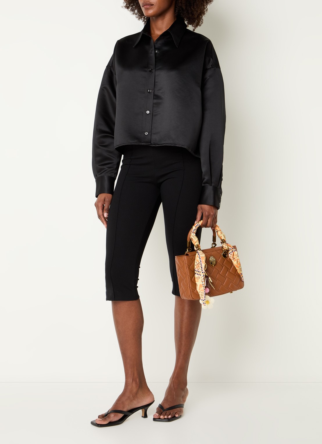 Kurt Geiger Kensington Square handtas met afneembare schouderriem - voorkant 3 roestbruin