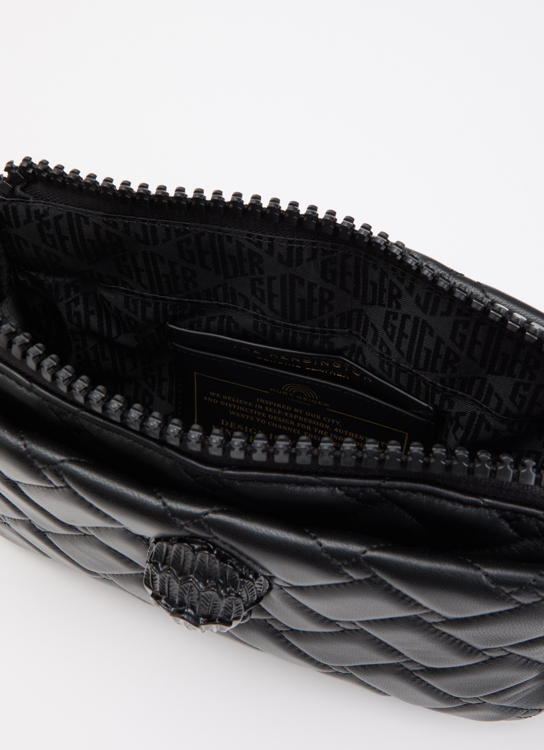 Kurt Geiger Kensington Xbody schoudertas van leer - detail zwart
