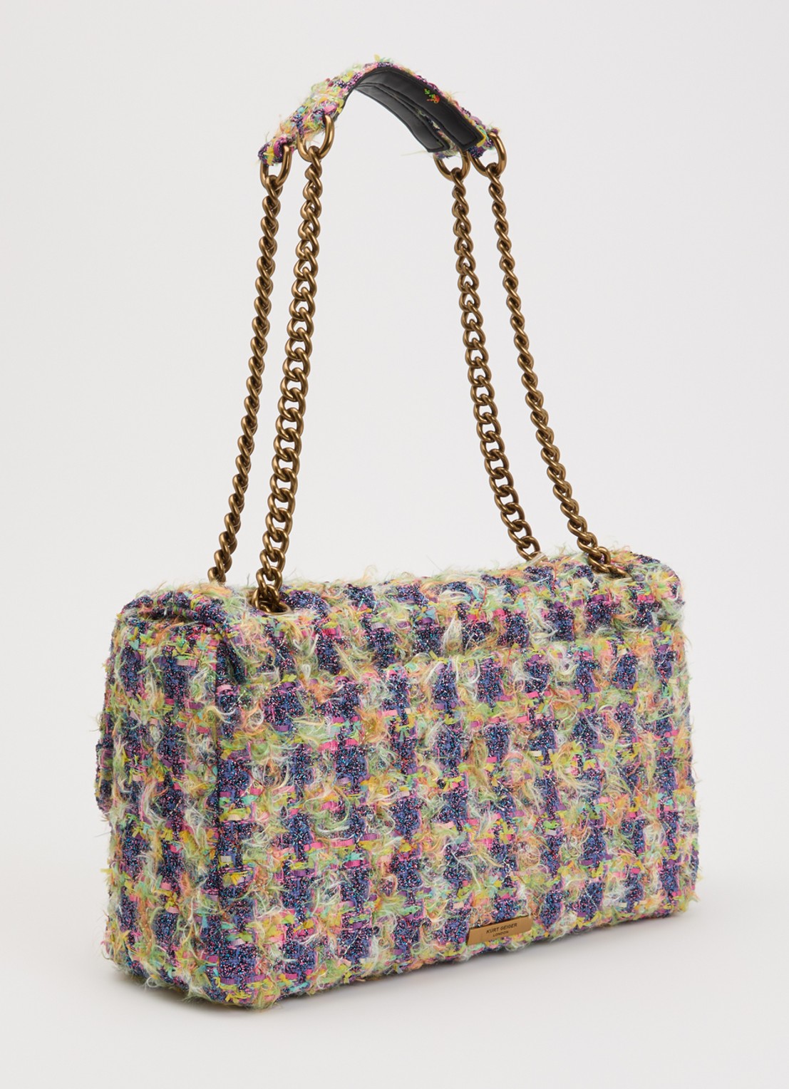 Kurt Geiger Kensington XXL schoudertas met tweed-look - achterkant multicolor