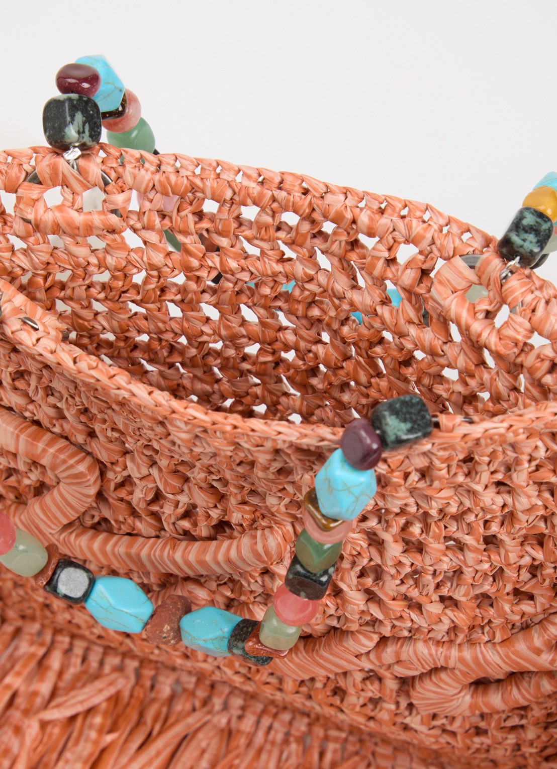 Kurt Geiger Kurt Mini handtas met franjes - detail 3 orange