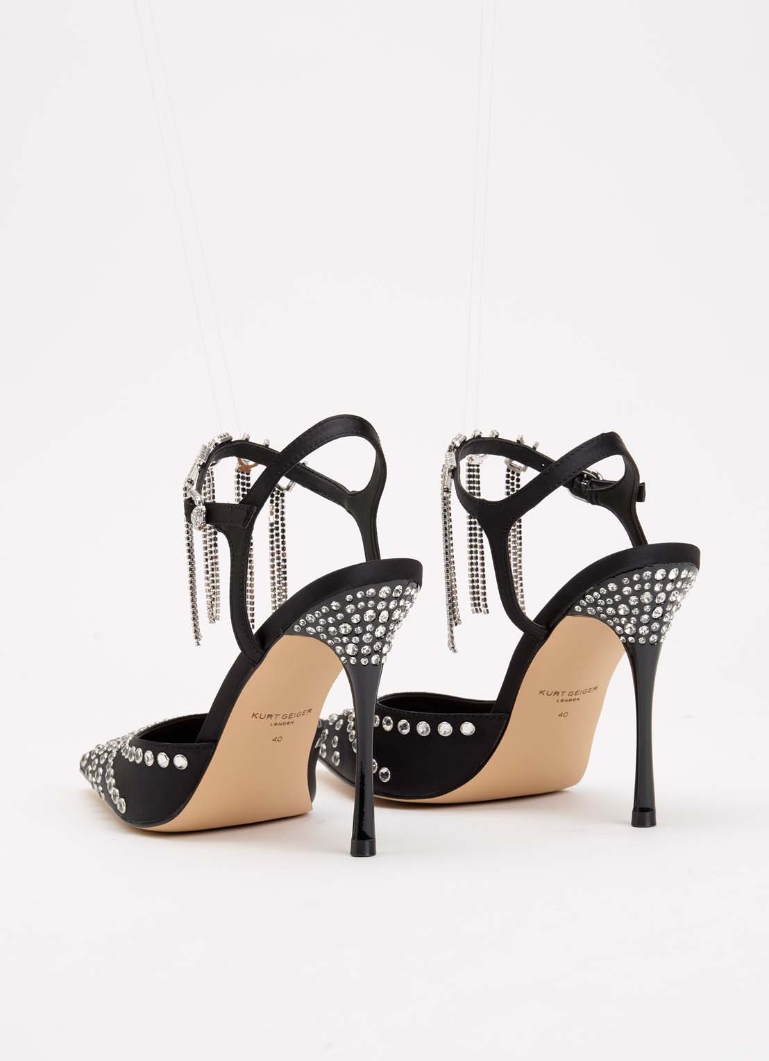 Kurt Geiger Kurt sandalette met strass - achterkant 4 zwart
