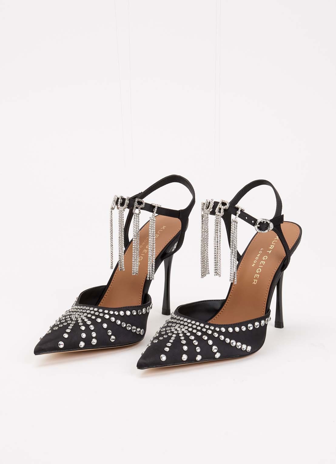 Kurt Geiger Kurt sandalette met strass - detail zwart