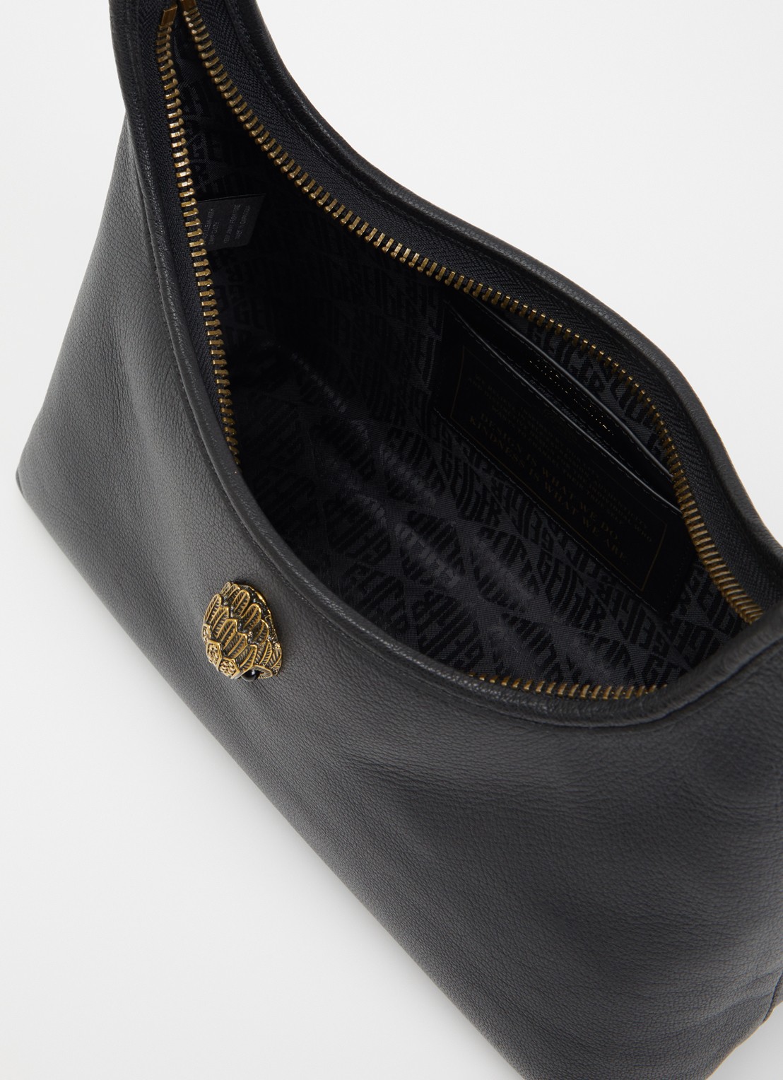 Kurt Geiger Kurt schoudertas van leer  - detail zwart