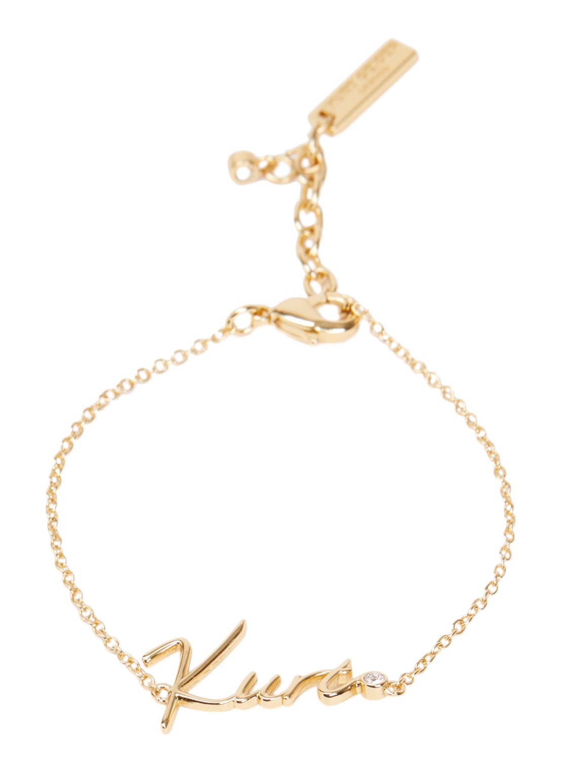 Kurt Geiger Kurt Script armband met kristal - voorkant 2 goud
