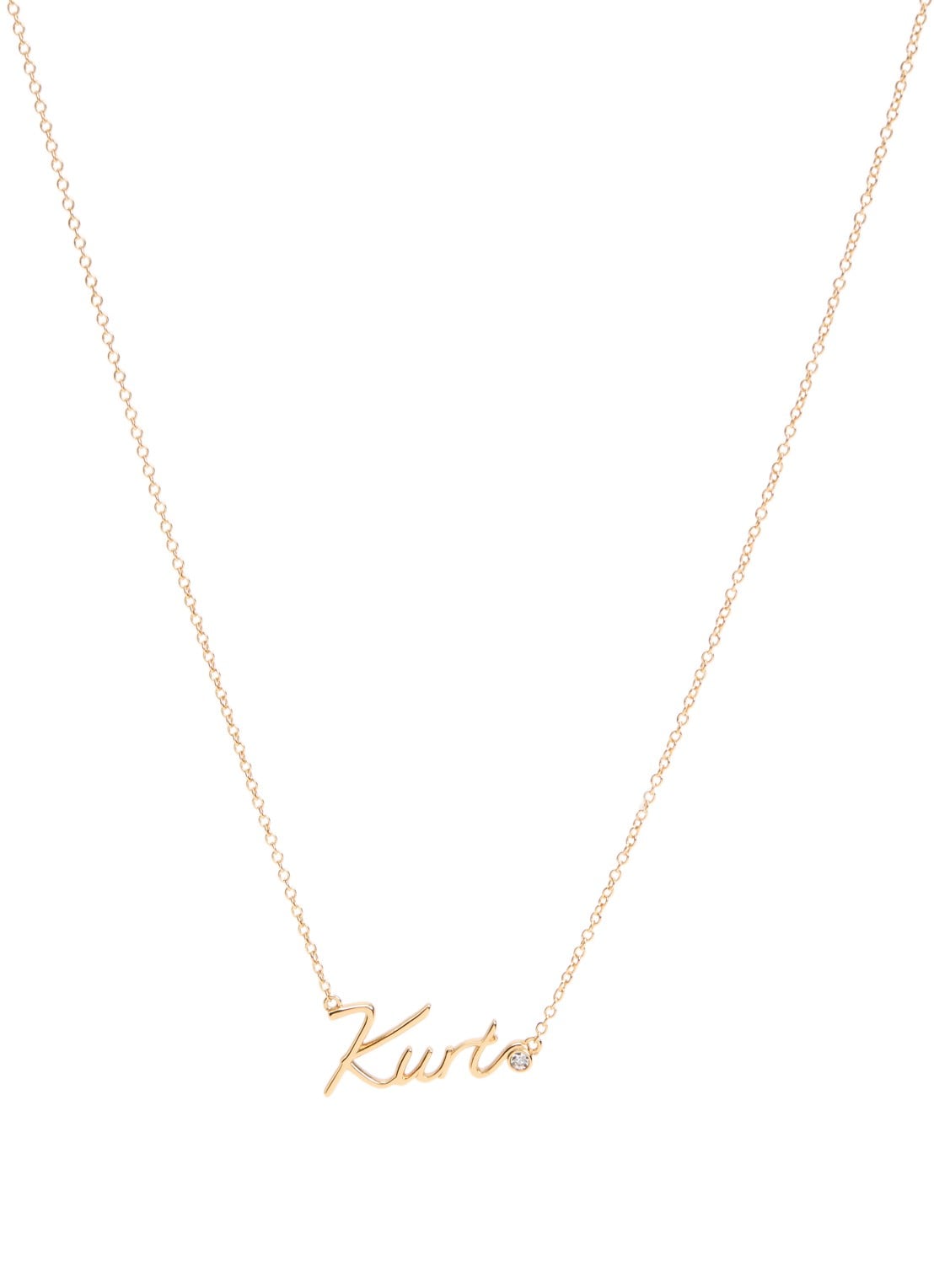 Kurt Geiger Kurt Script ketting met kristal - voorkant goud