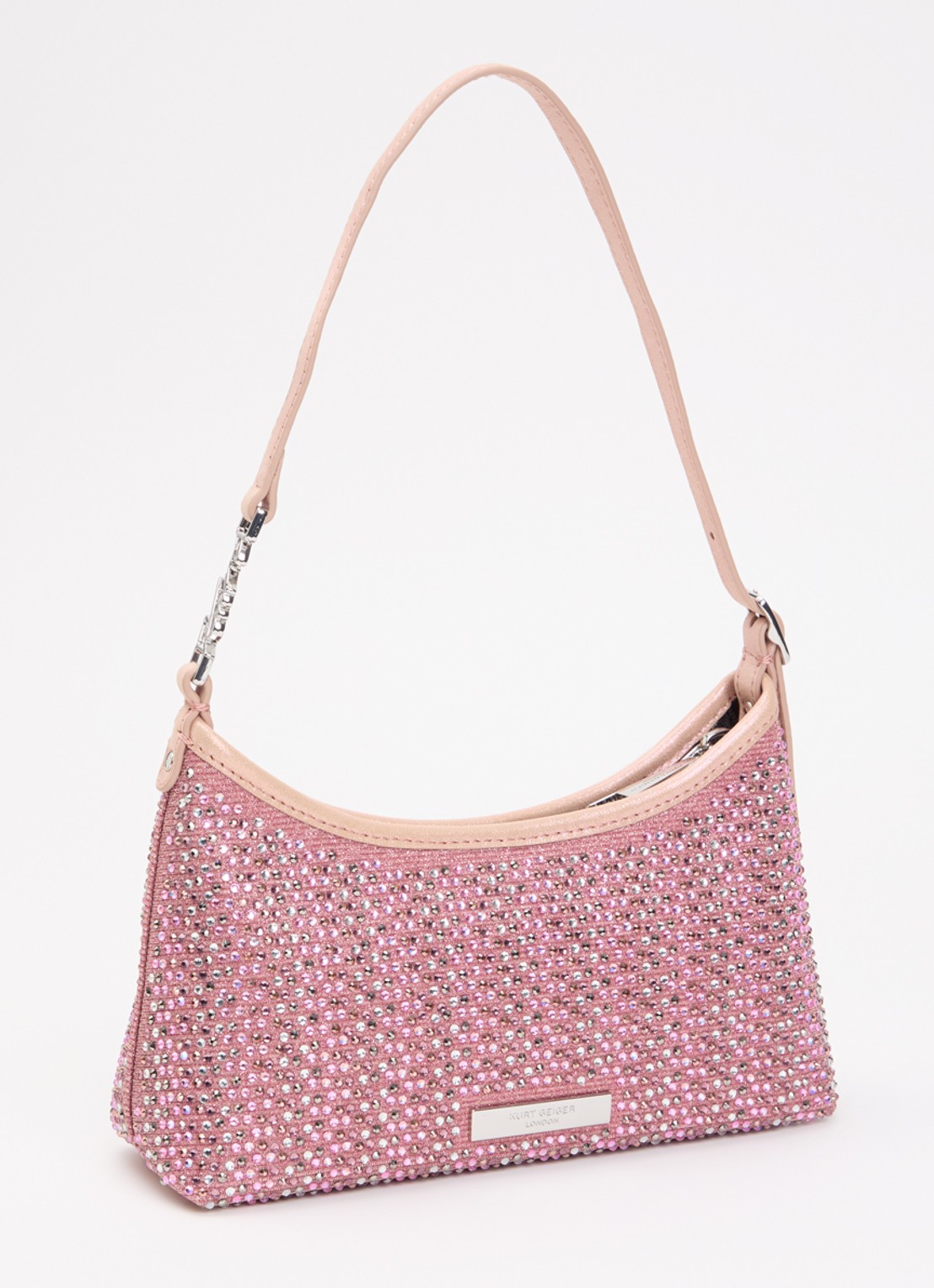 Kurt Geiger Kurt Sling schoudertas met strass en verstelbare schouderriem - achterkant 6 roze