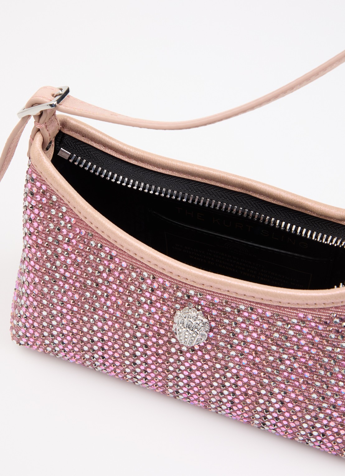 Kurt Geiger Kurt Sling schoudertas met strass en verstelbare schouderriem - detail 3 roze
