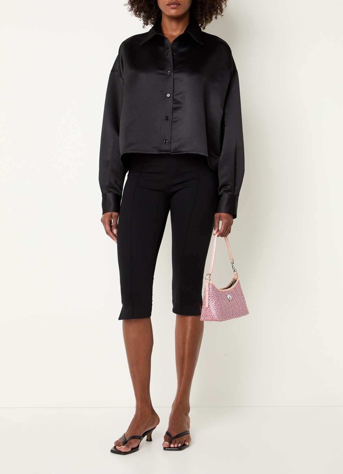 Kurt Geiger Kurt Sling schoudertas met strass en verstelbare schouderriem - voorkant 2 roze