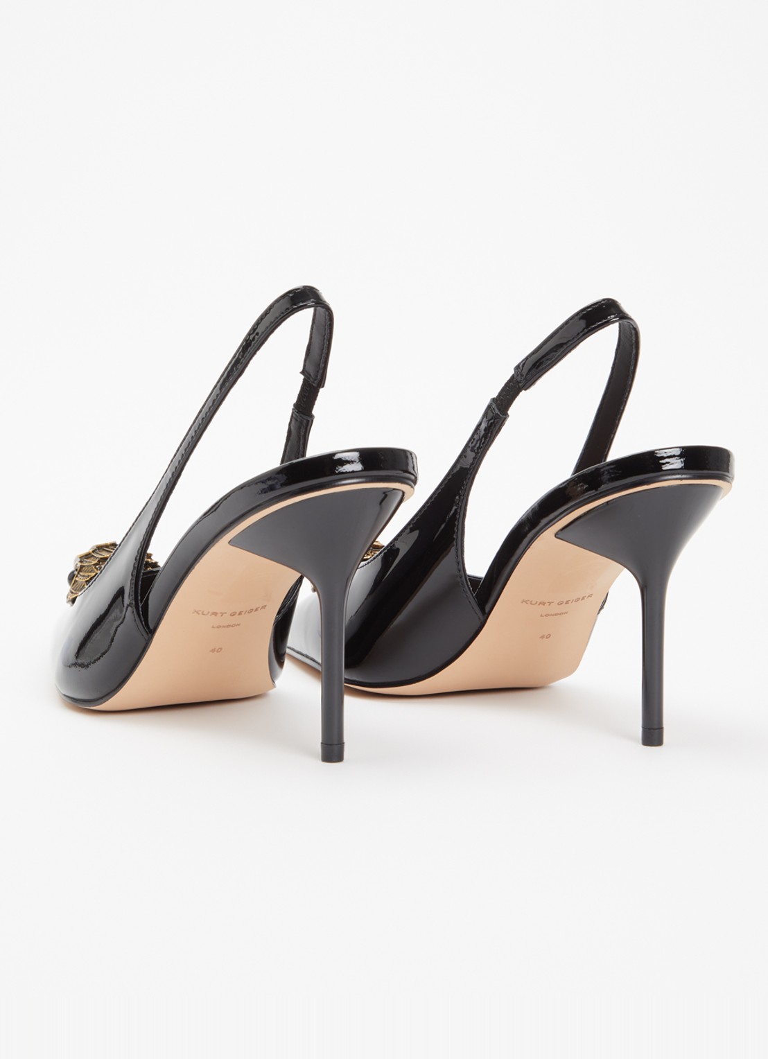 Kurt Geiger Large Eagle slingback van leer - achterkant 5 zwart