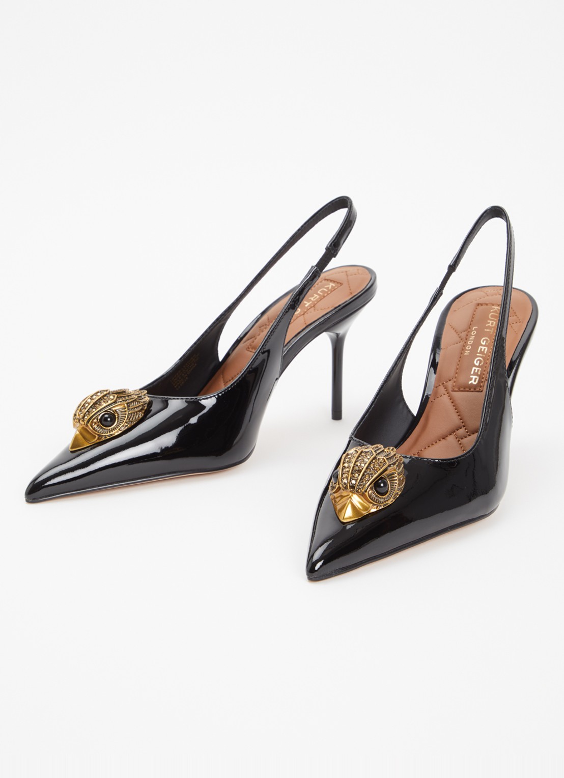 Kurt Geiger Large Eagle slingback van leer - detail 2 zwart