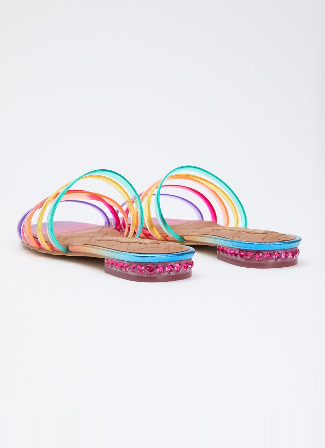 Kurt Geiger Maddison slipper met metallic finish en strass - achterkant 2 paars