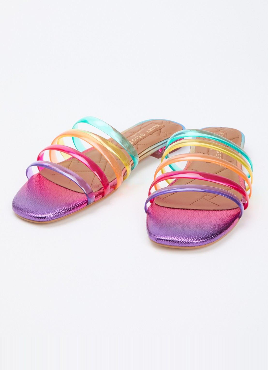 Kurt Geiger Maddison slipper met metallic finish en strass - detail 3 paars