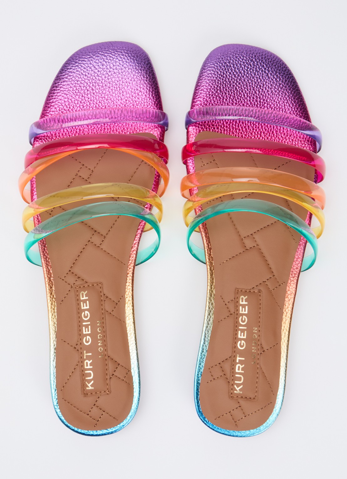 Kurt Geiger Maddison slipper met metallic finish en strass - detail 4 paars