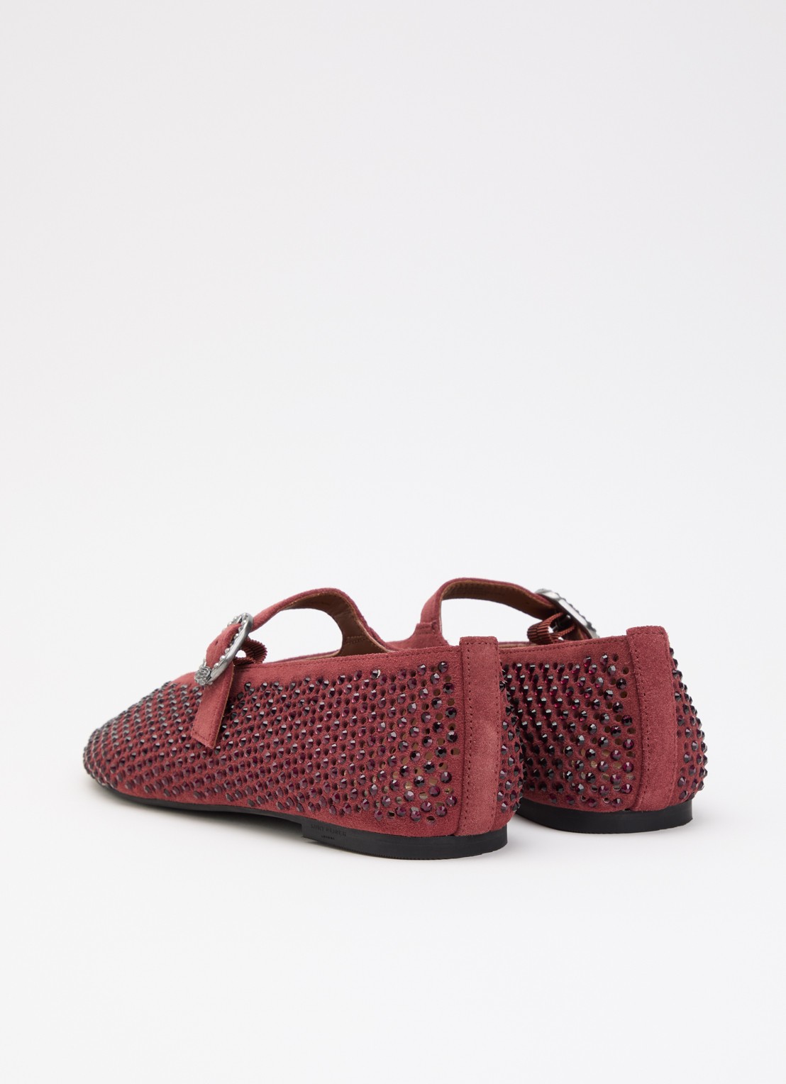 Kurt Geiger Mayfair ballerina met strass - achterkant 2 bordeauxrood