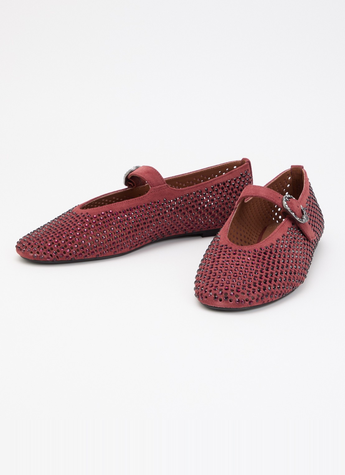 Kurt Geiger Mayfair ballerina met strass - detail 3 bordeauxrood