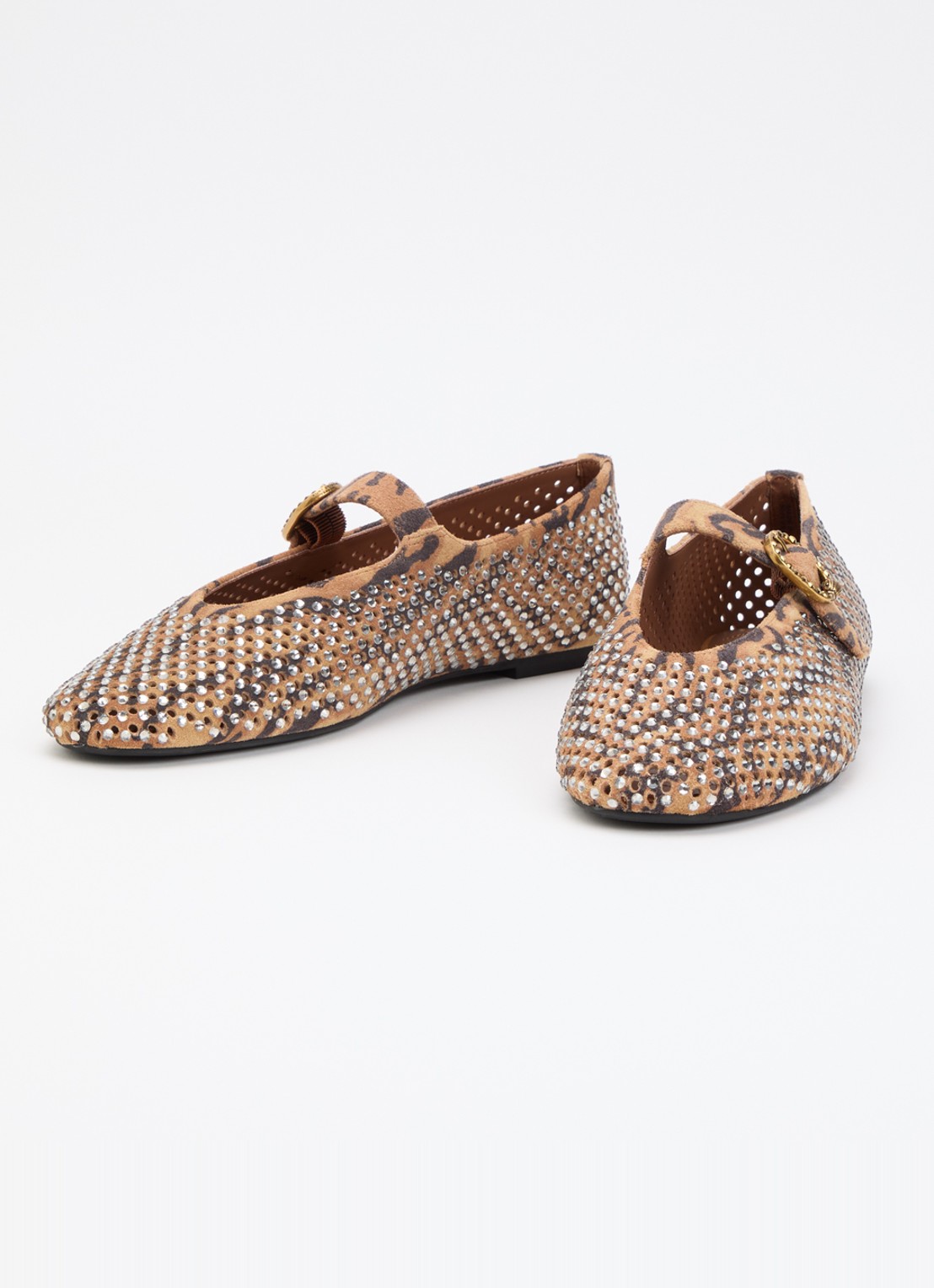 Kurt Geiger Mayfair ballerina van suède met strass - detail 3 camel