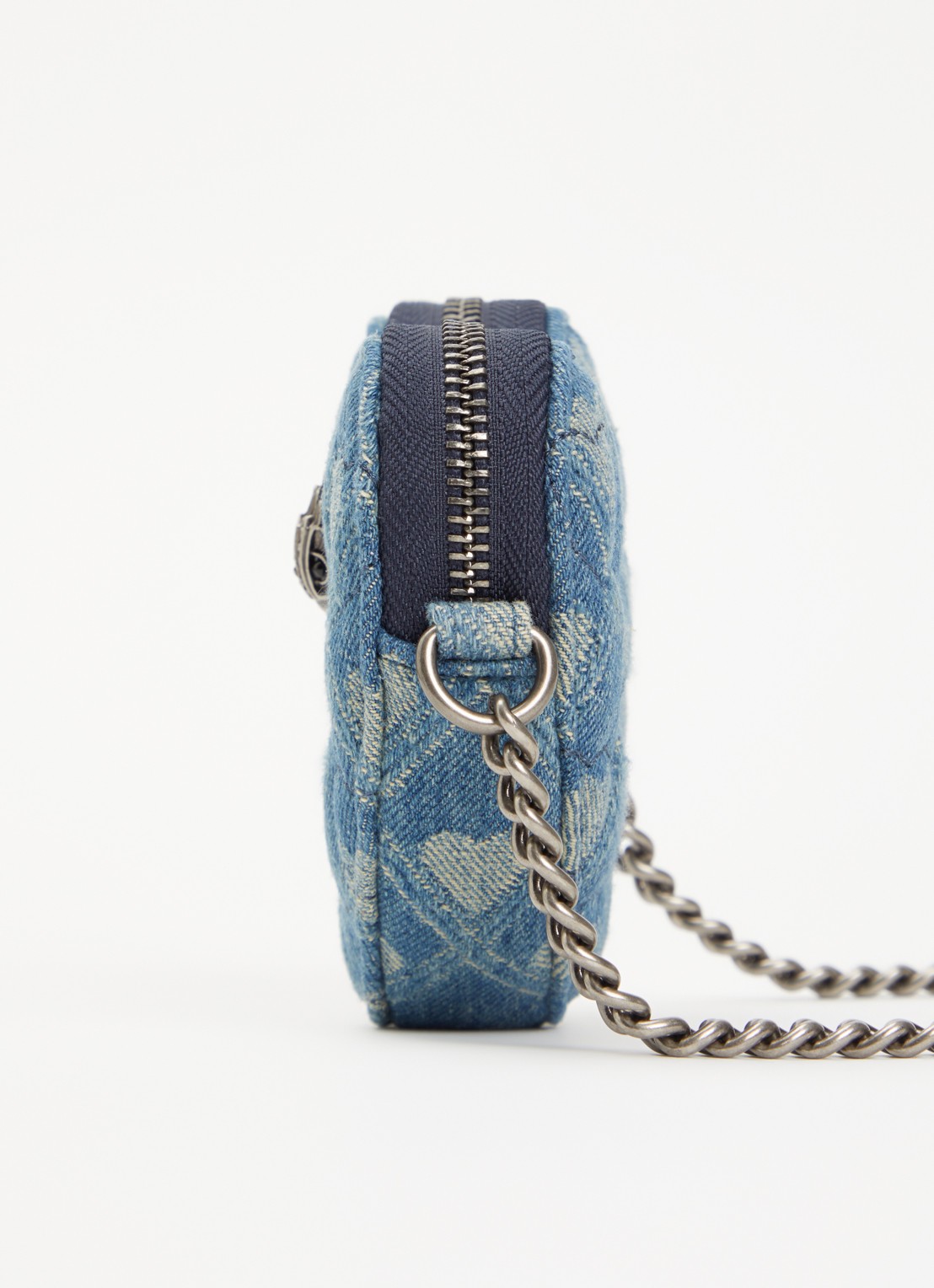 Kurt Geiger Micro Heart crossbodytas van denim met strass - detail 2 indigo