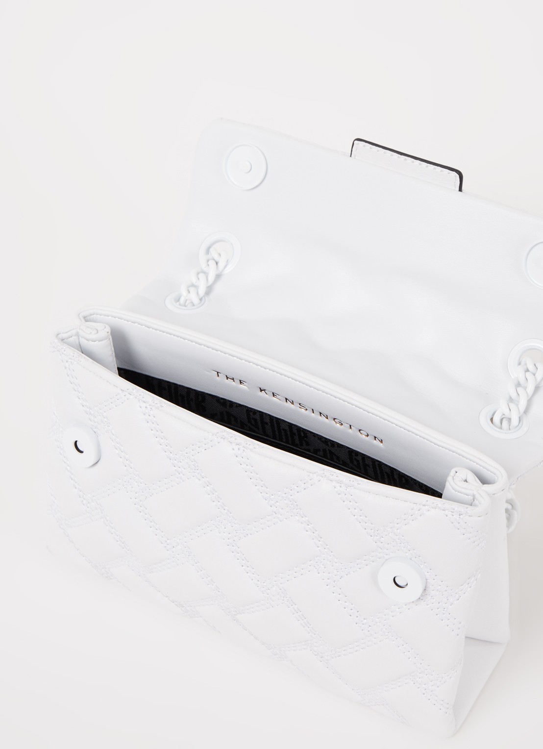 Kurt Geiger Mini Kensington crossbodytas van leer - detail wit