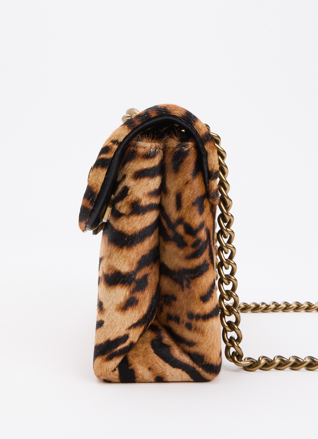 Kurt Geiger Mini Kensington met panterprint en afneembare schouderriem - detail 3 camel