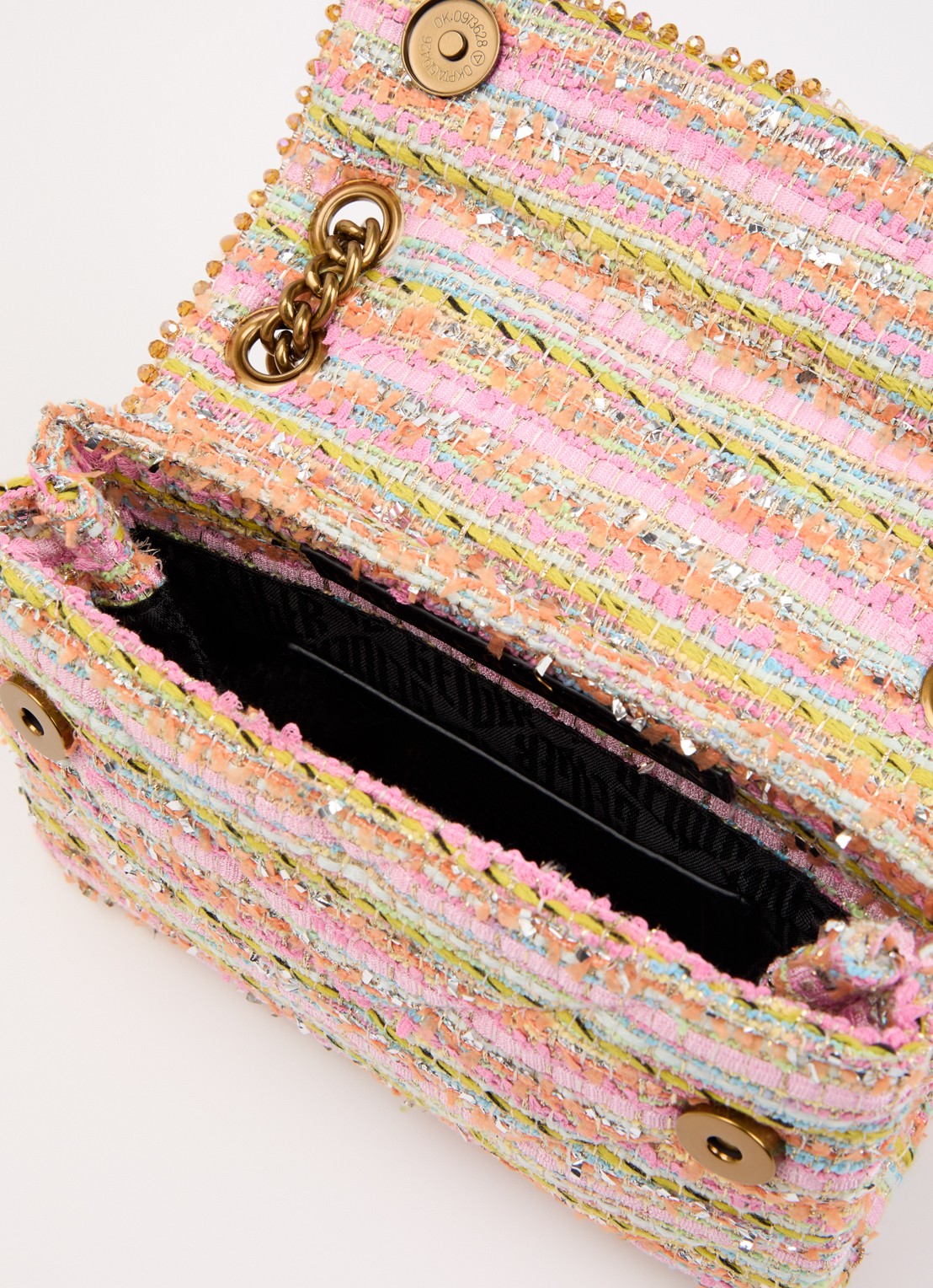 Kurt Geiger Mini Kensington schoudertas met tweed-look - detail 5 roze