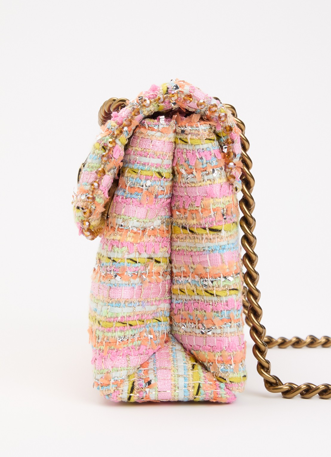 Kurt Geiger Mini Kensington schoudertas met tweed-look - detail 6 roze