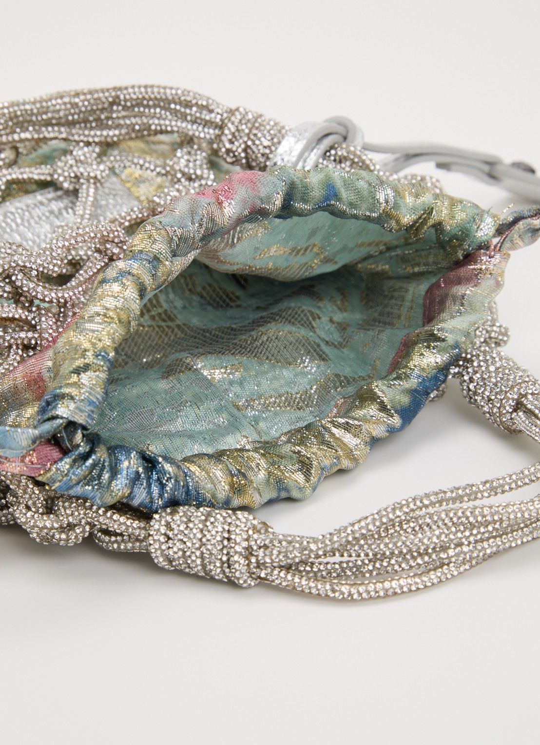 Kurt Geiger Mini Macrame crossbodytas met strass - detail 5 zilver