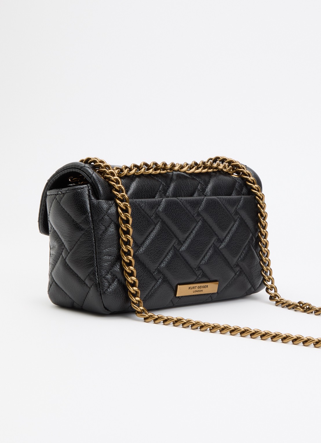 Kurt Geiger Mini Pimlico schoudertas van leer met afneembare schouderriem - achterkant 4 zwart