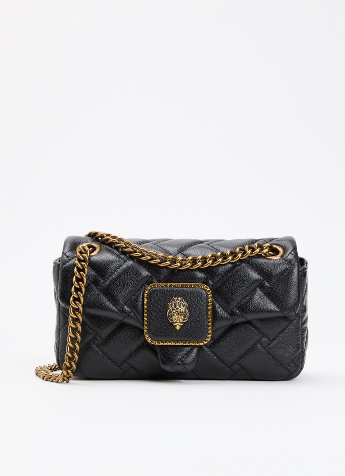 Kurt Geiger Mini Pimlico schoudertas van leer met afneembare schouderriem - voorkant 5 zwart