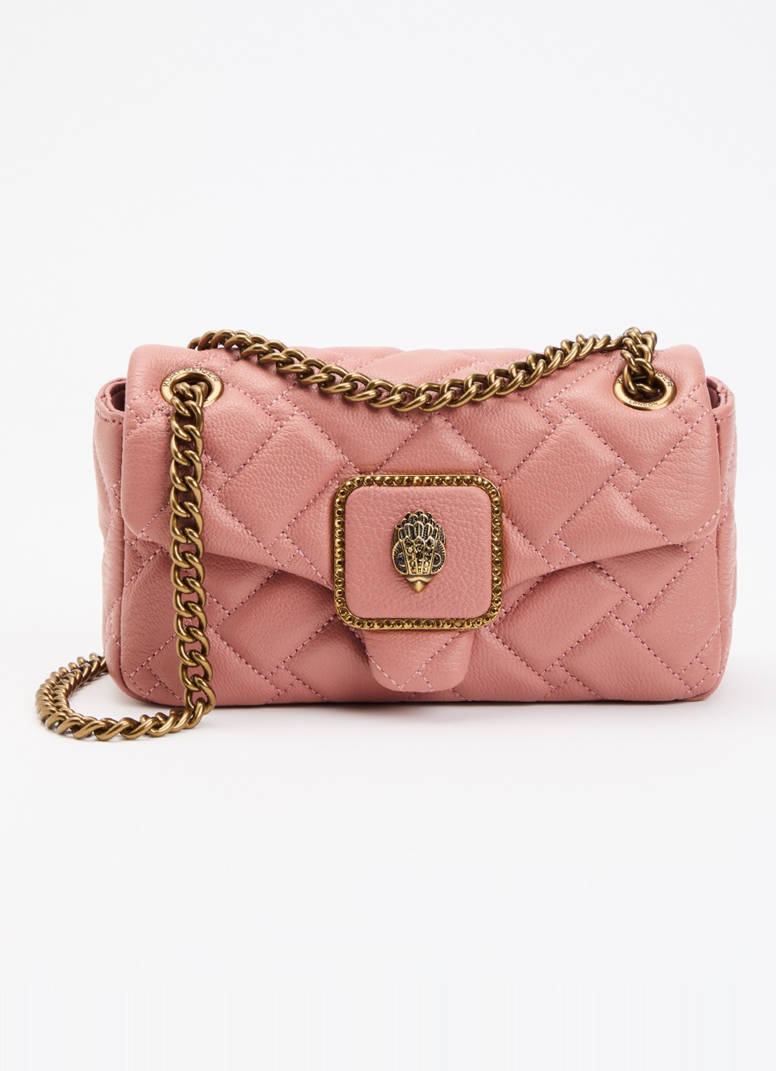 Kurt Geiger Mini Pimlico schoudertas van leer met afneembare schouderriem - voorkant 4 oudroze