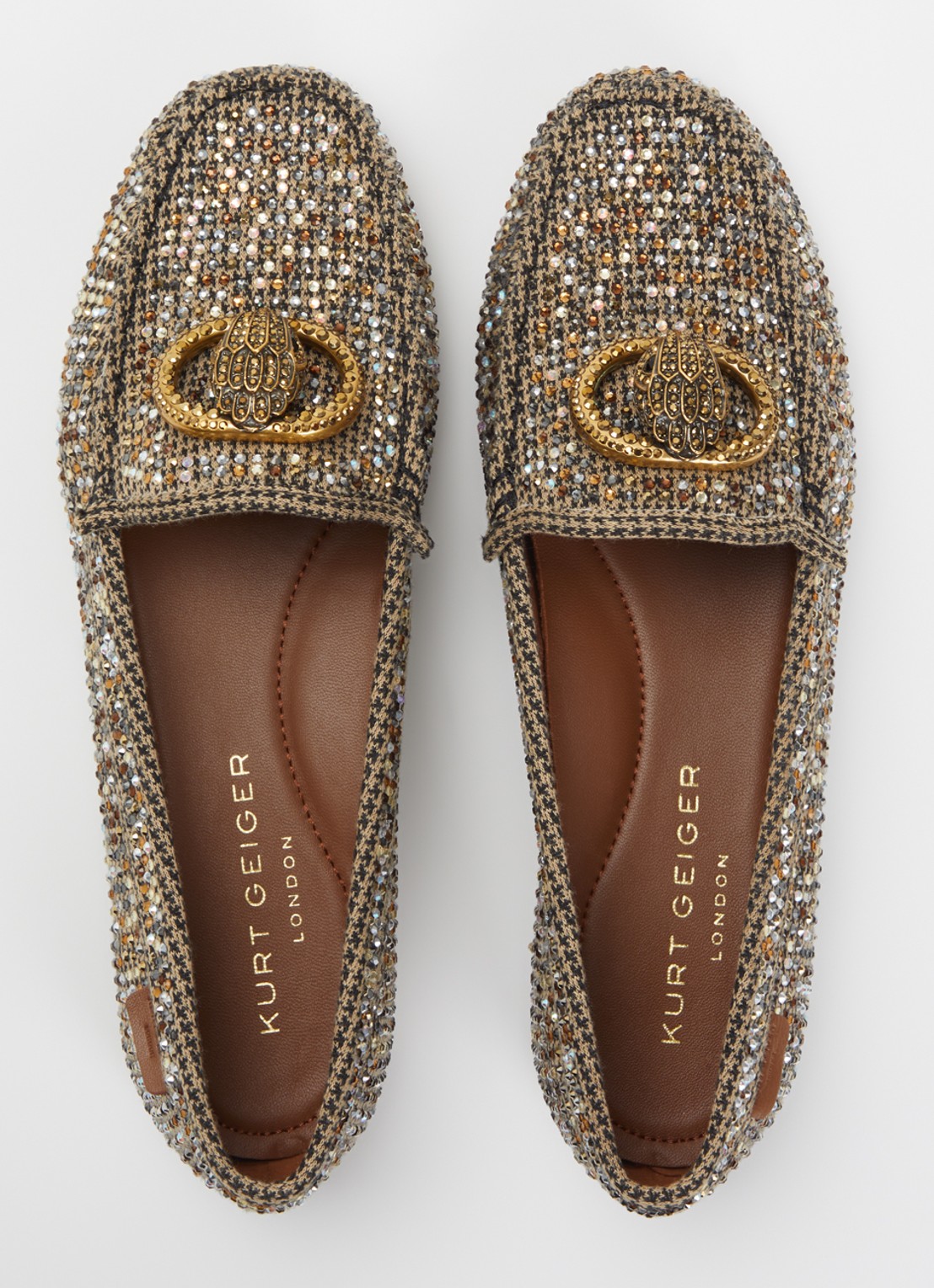 Kurt Geiger Mocassin met strass - detail 4 zand
