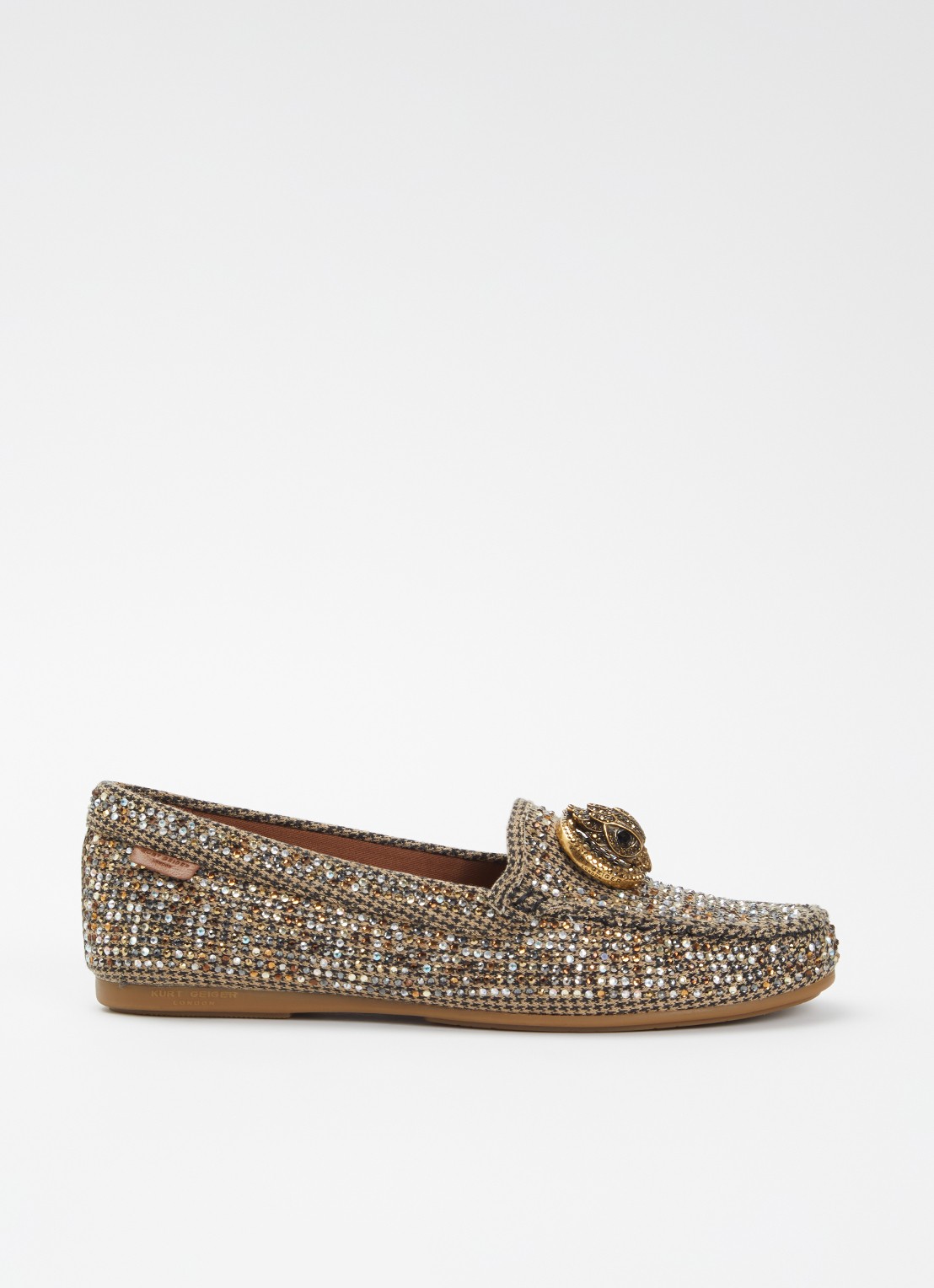 Kurt Geiger Mocassin met strass - voorkant 2 zand