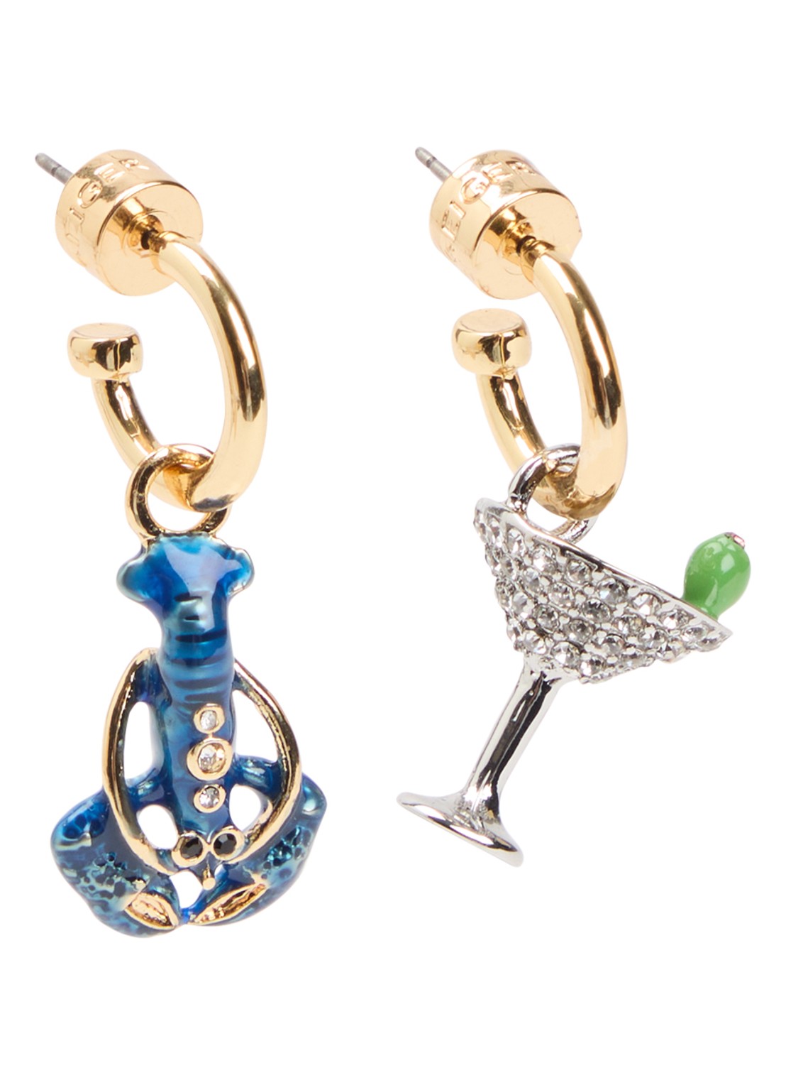Kurt Geiger Novelty oorstekers met hanger - voorkant blauw