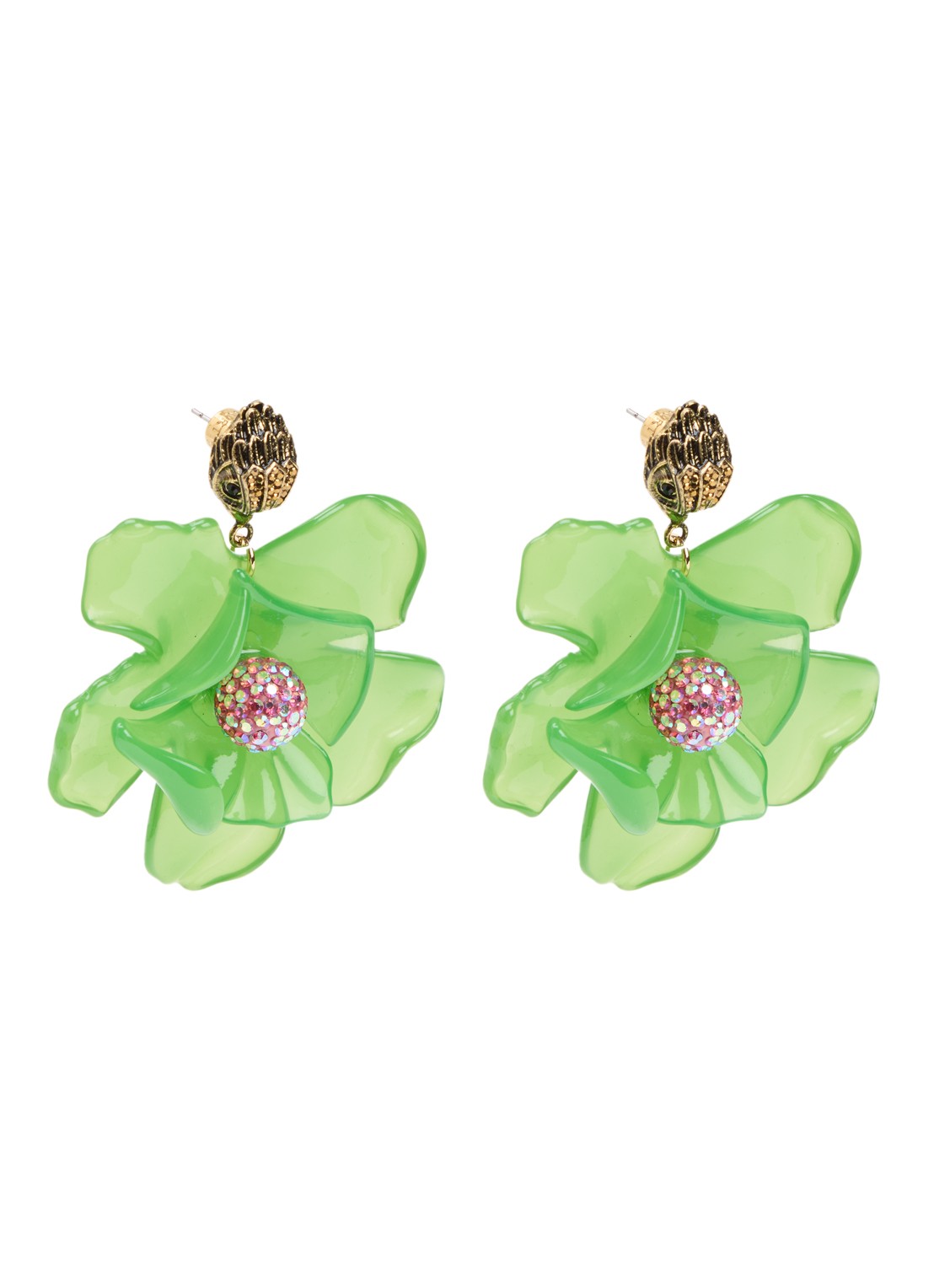 Kurt Geiger Oorstekers met hanger - voorkant groen