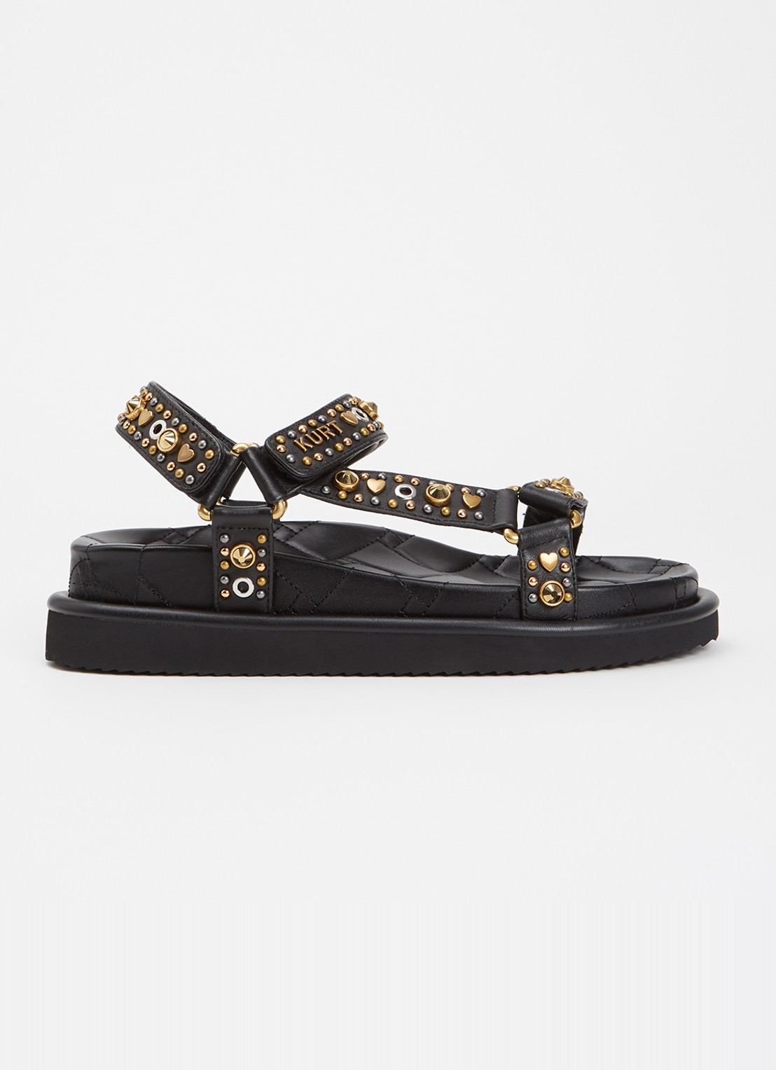 Kurt Geiger Orson sandaal met studs - voorkant zwart