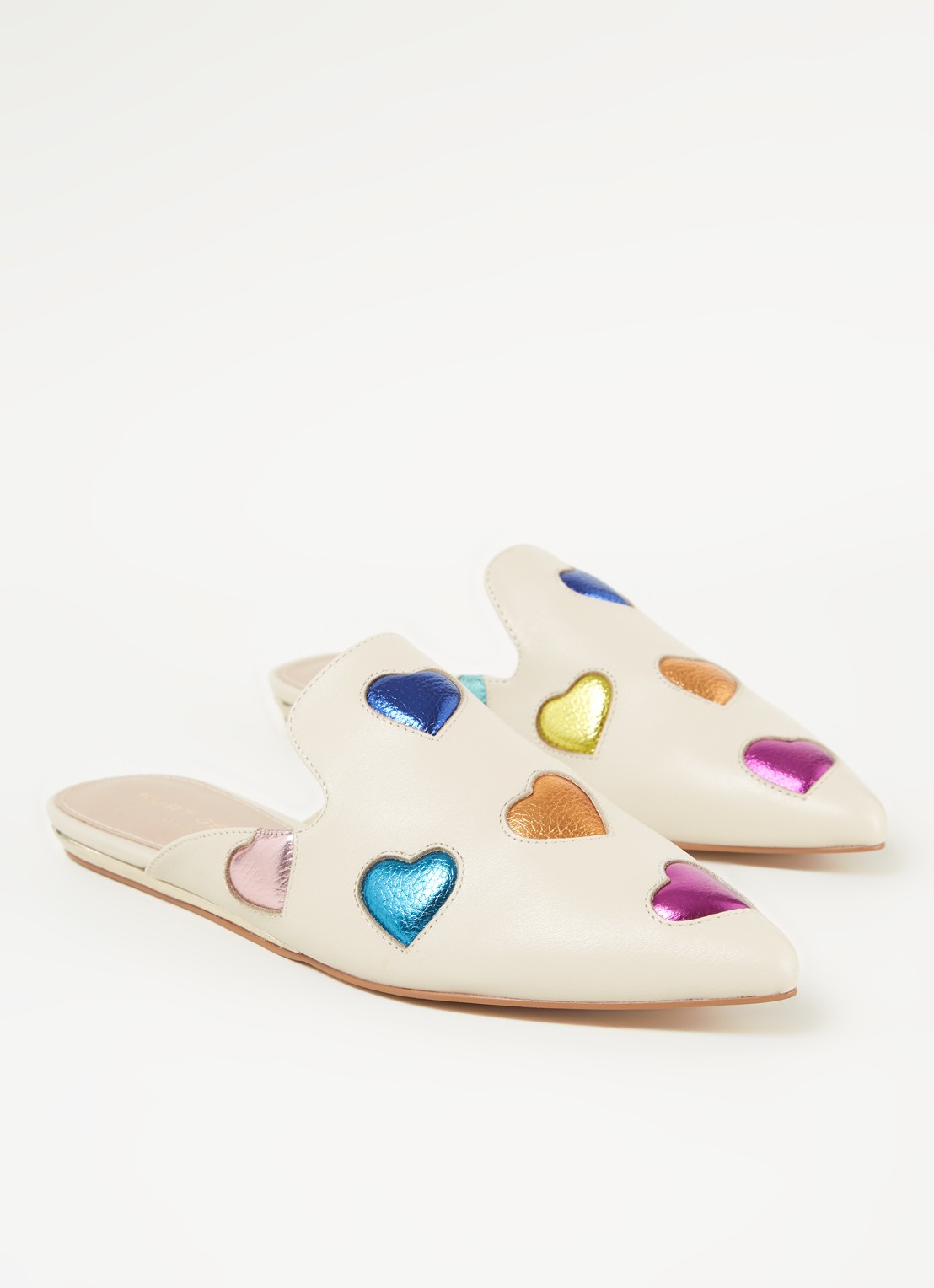 Kurt Geiger Otter Love muiltje van leer - detail 2 beige