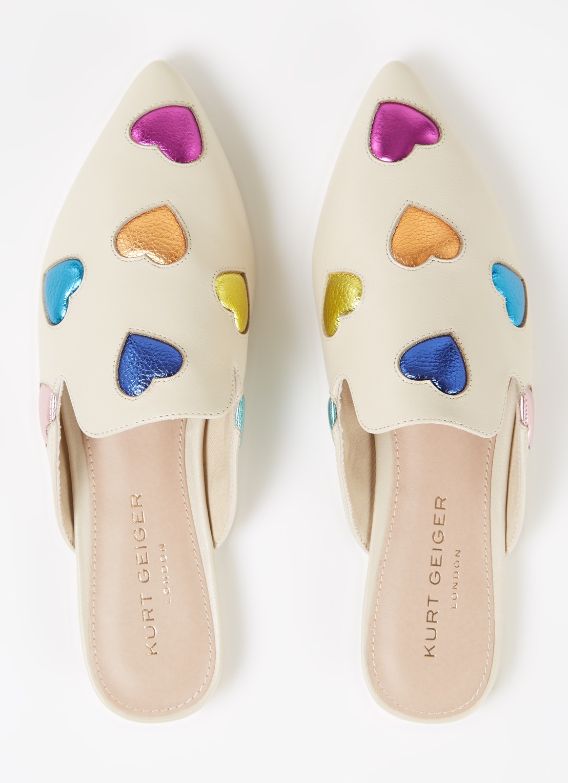 Kurt Geiger Otter Love muiltje van leer - detail 4 beige