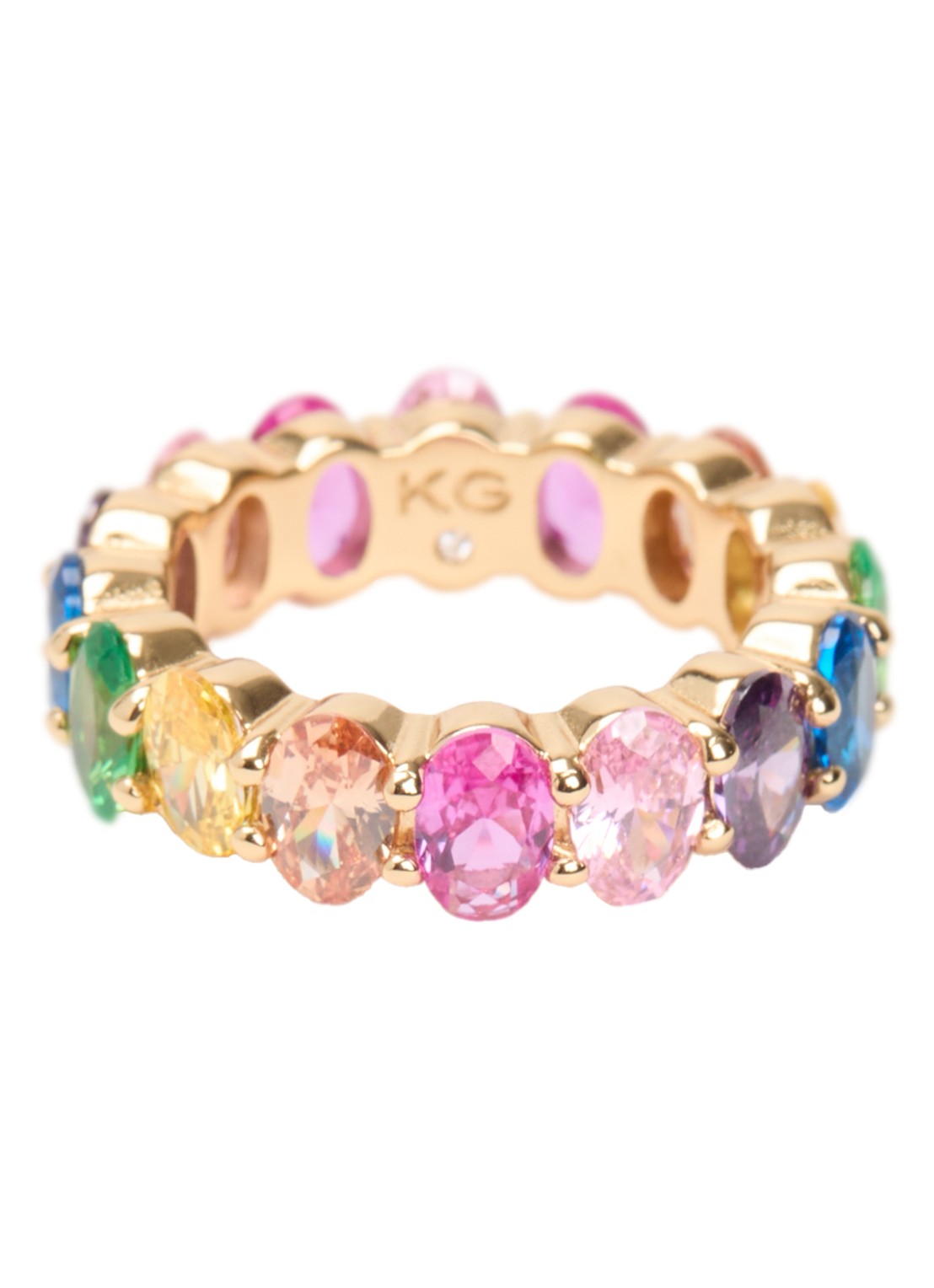 Kurt Geiger Oval Mix ring met kristal - voorkant multicolor