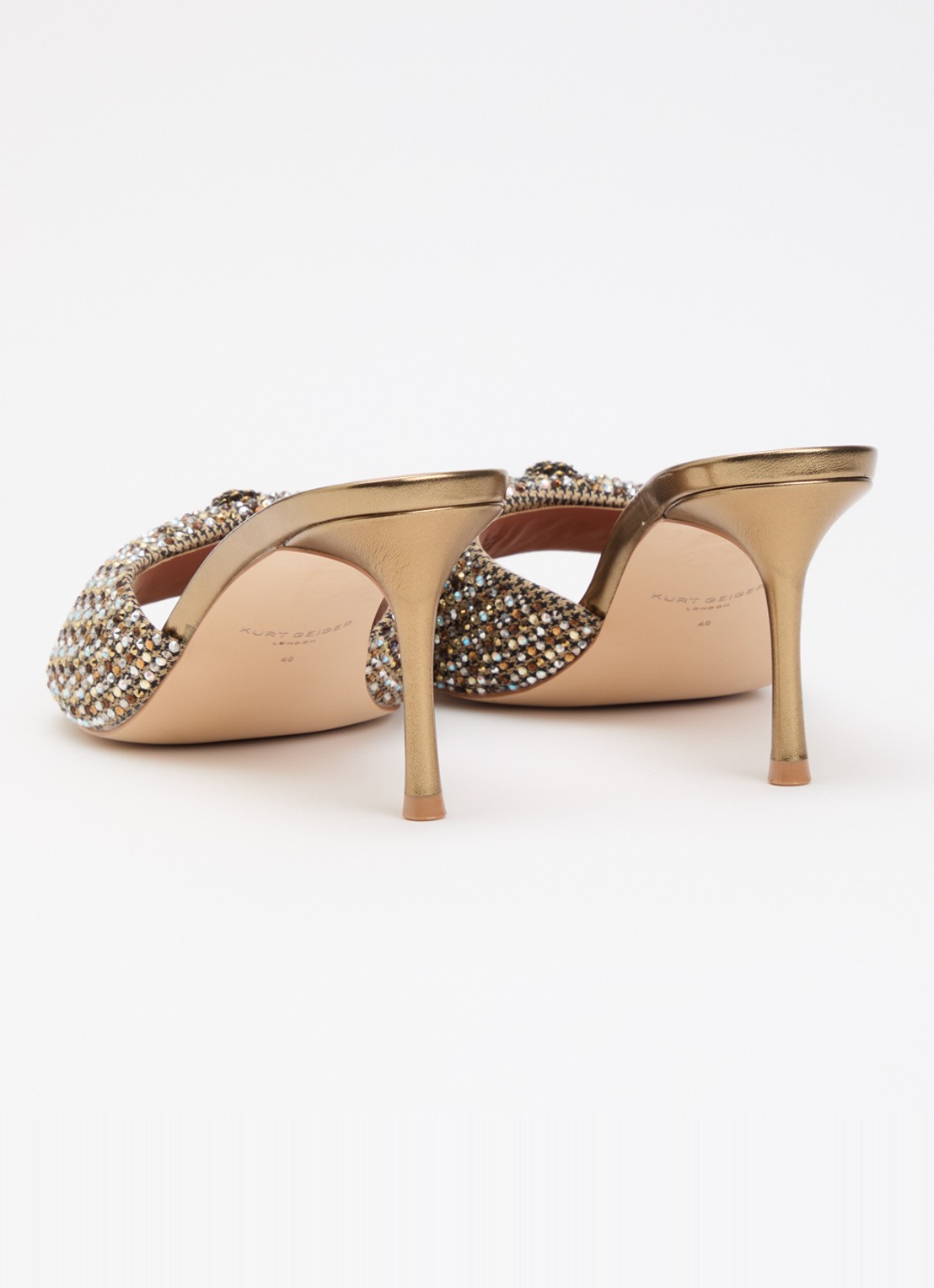 Kurt Geiger Oxford muiltje met strass - achterkant 5 beige