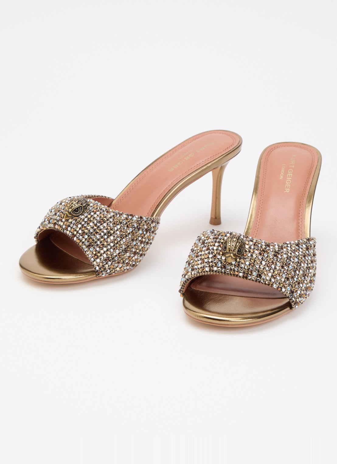 Kurt Geiger Oxford muiltje met strass - detail 2 beige