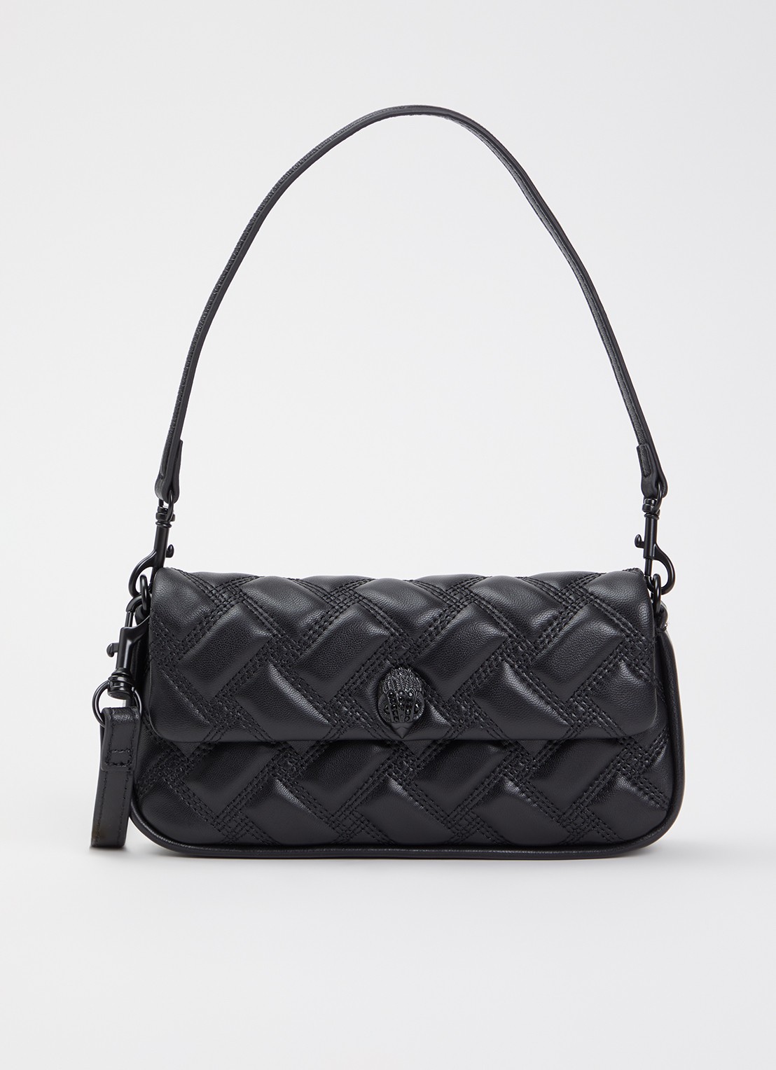 Kurt Geiger Pickle Drench schoudertas van quilted lamsleer - voorkant 5 zwart