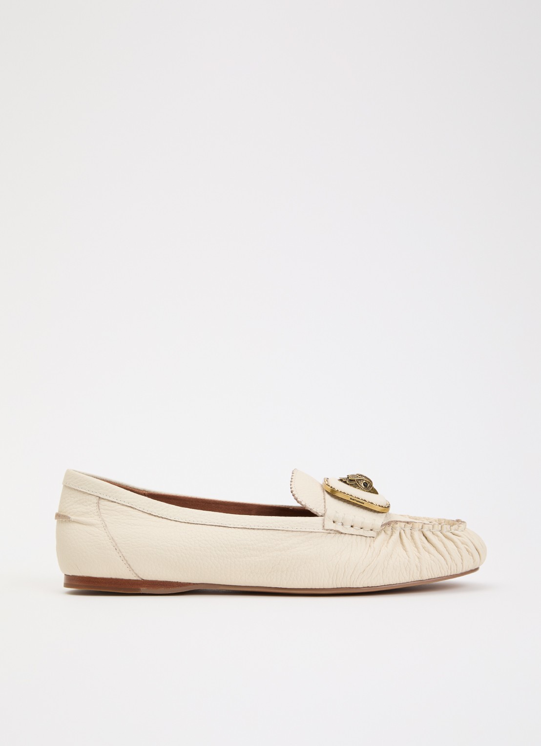 Kurt Geiger Pimlico loafer van leer - voorkant creme