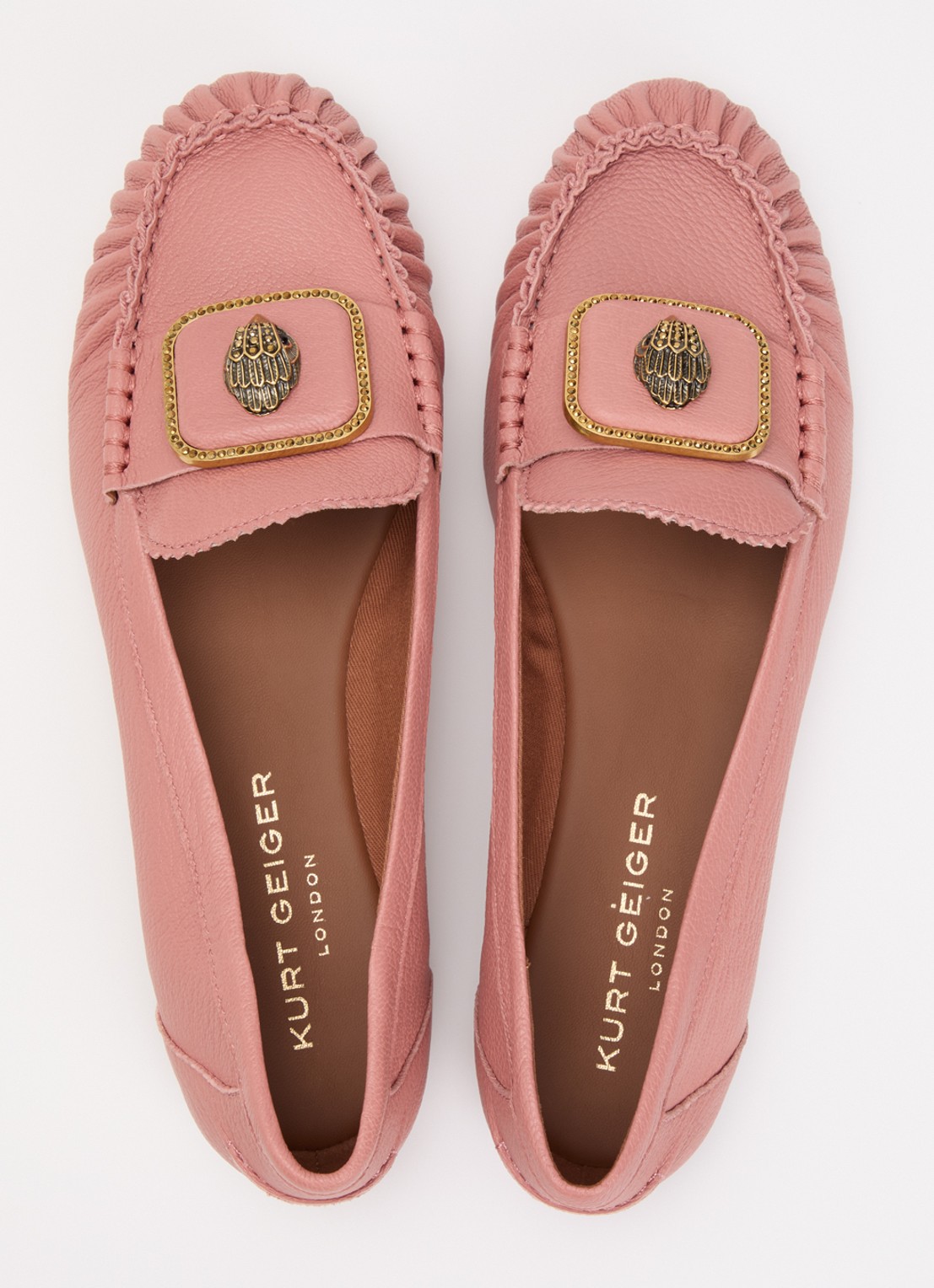 Kurt Geiger Pimlico loafer van leer - detail 4 oudroze