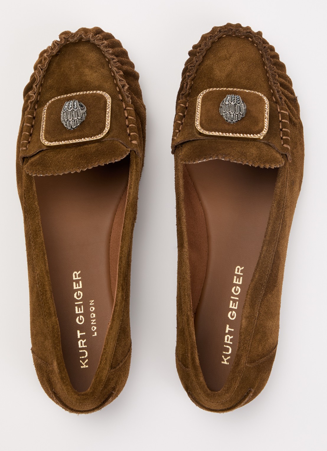 Kurt Geiger Pimlico loafer van suède - detail 4 bruin