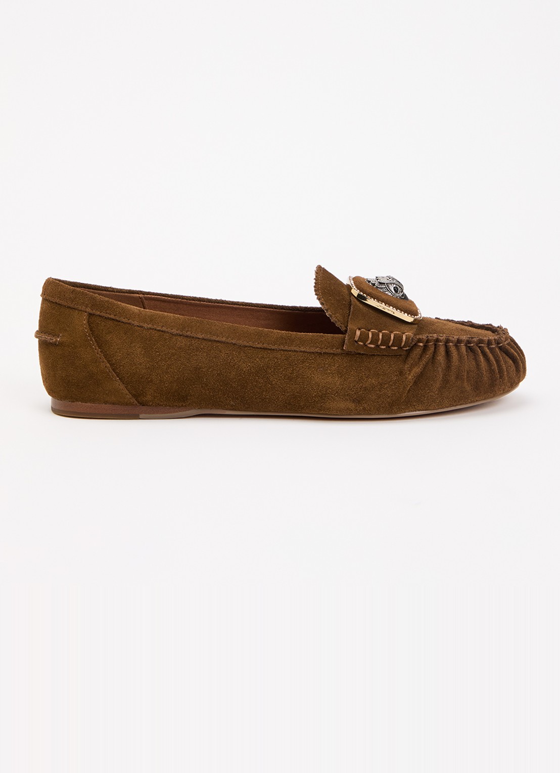 Kurt Geiger Pimlico loafer van suède - voorkant bruin