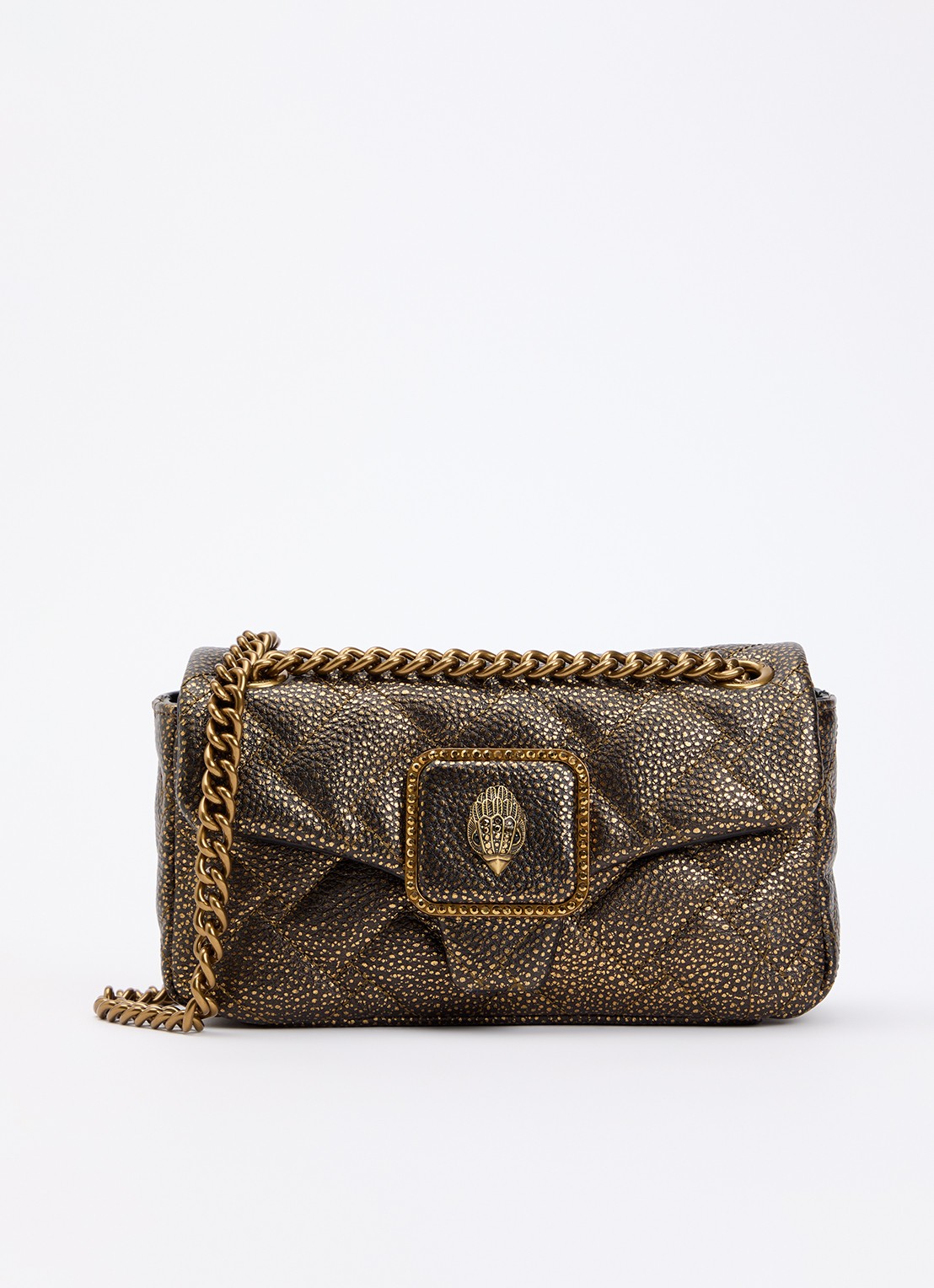 Kurt Geiger Pimlico schoudertas van leer - voorkant 2 goud